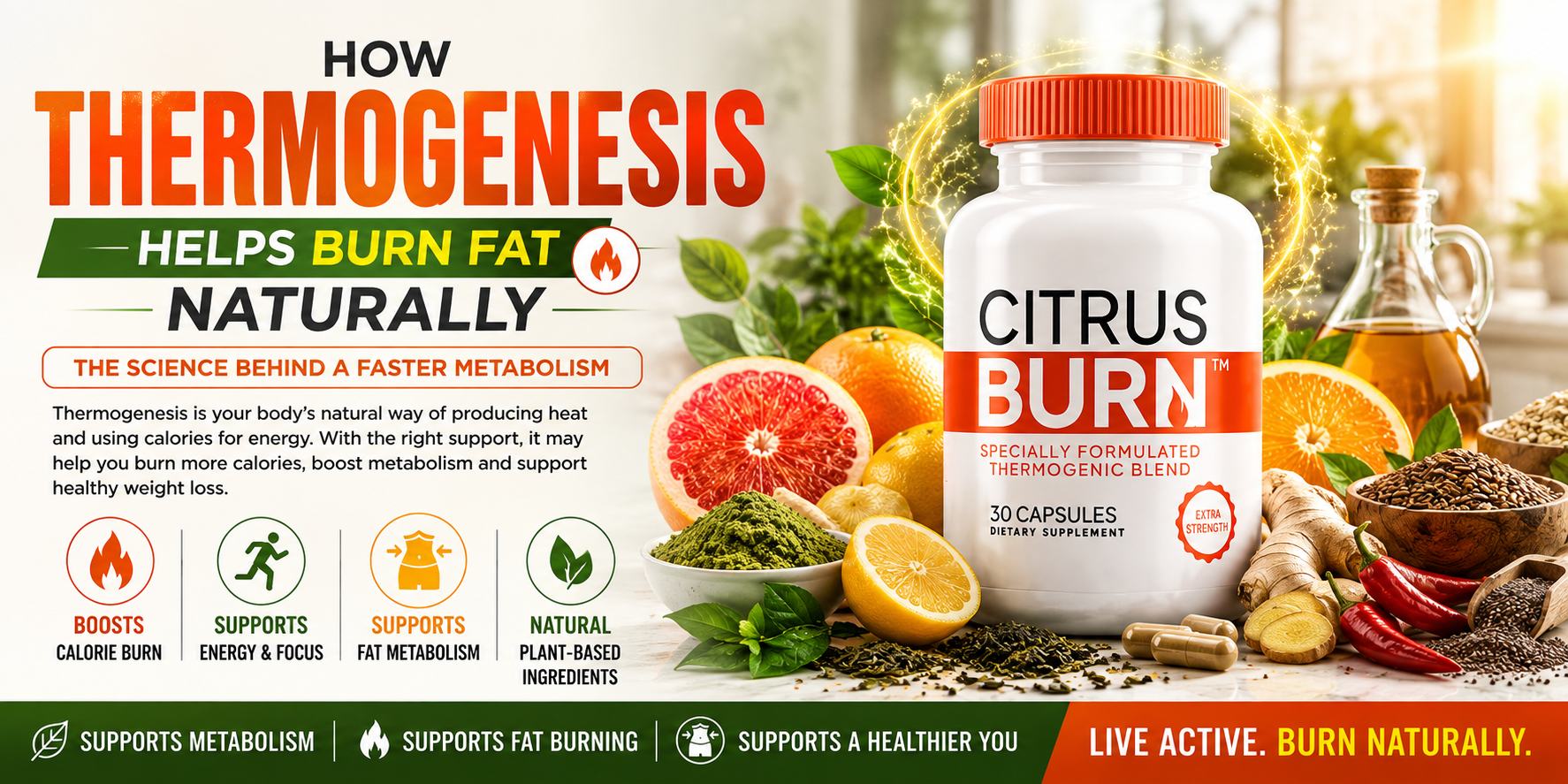 How Thermogenesis Helps Burn Fat Naturally with CitrusBurn plant-based metabolism support supplement
